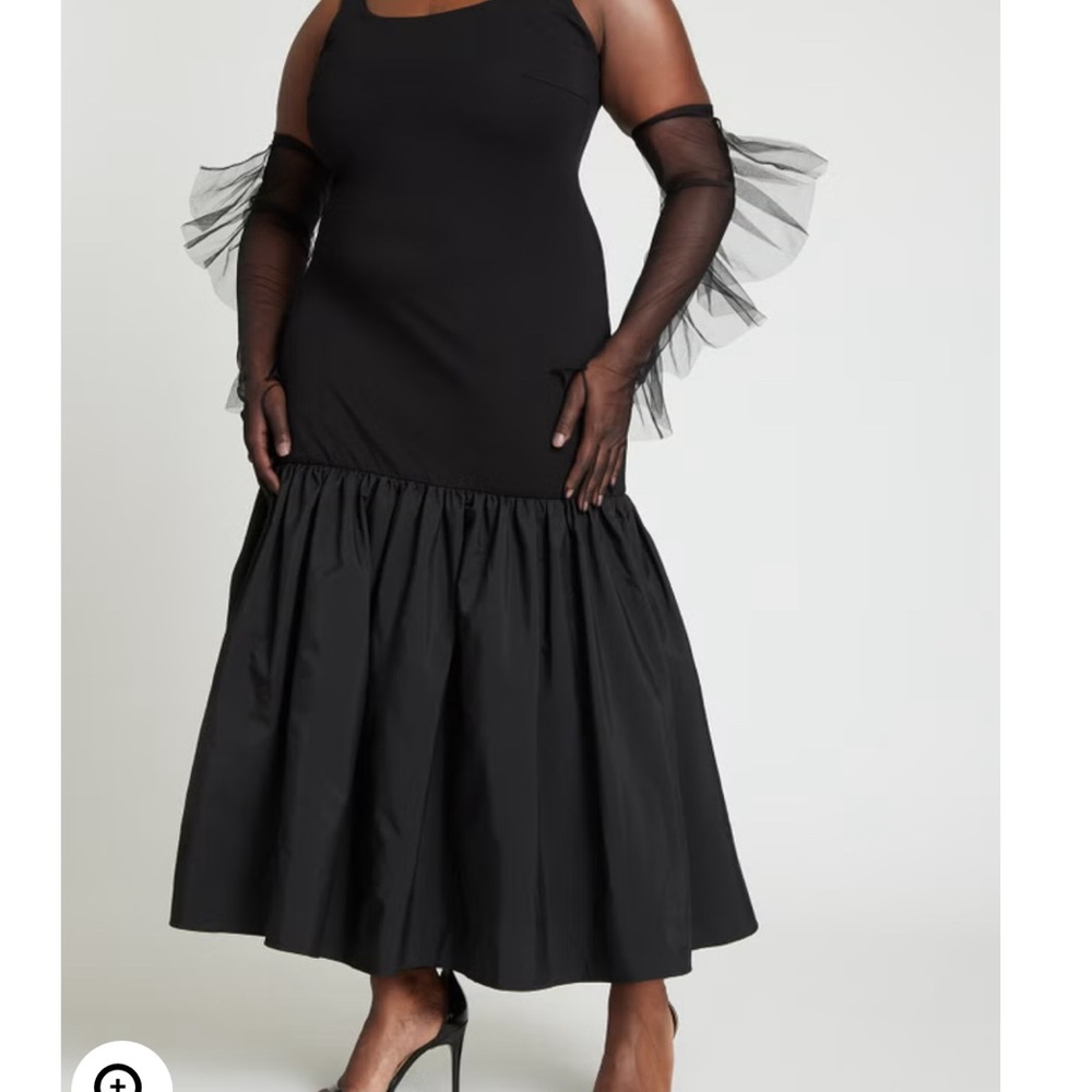 Eloquii Drop Waist Dress With Taffeta Skirt